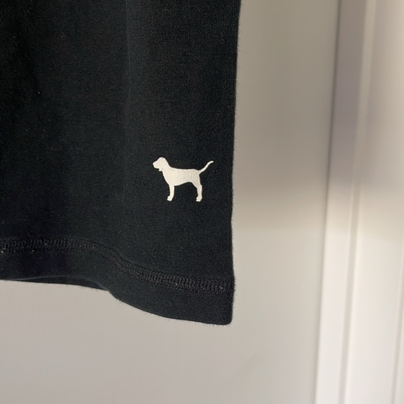 VS Pink Yoga Cropped Fold Over Waist Leggings Medium Black - Picture 5 of 6